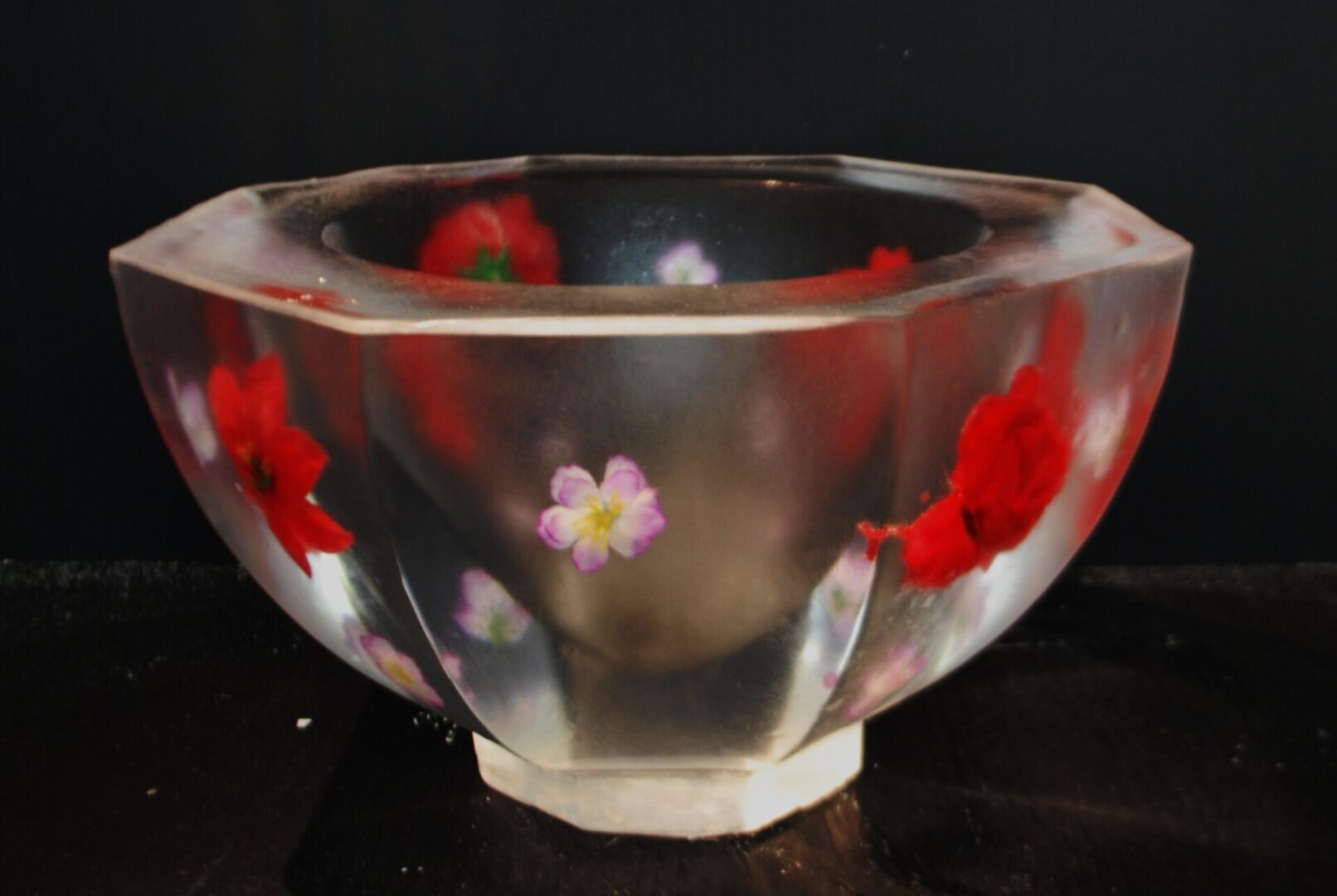 Octagon Bowl With Flowers