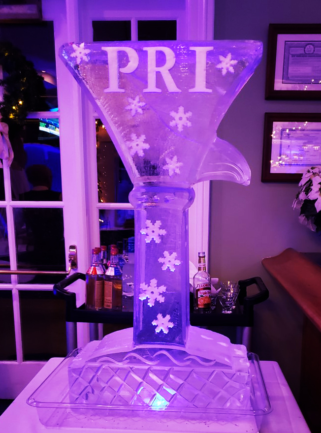 Martini Glass Luge 2 With Snowflakes