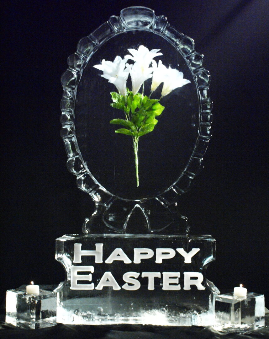 Happy Easter W Frozen Flower