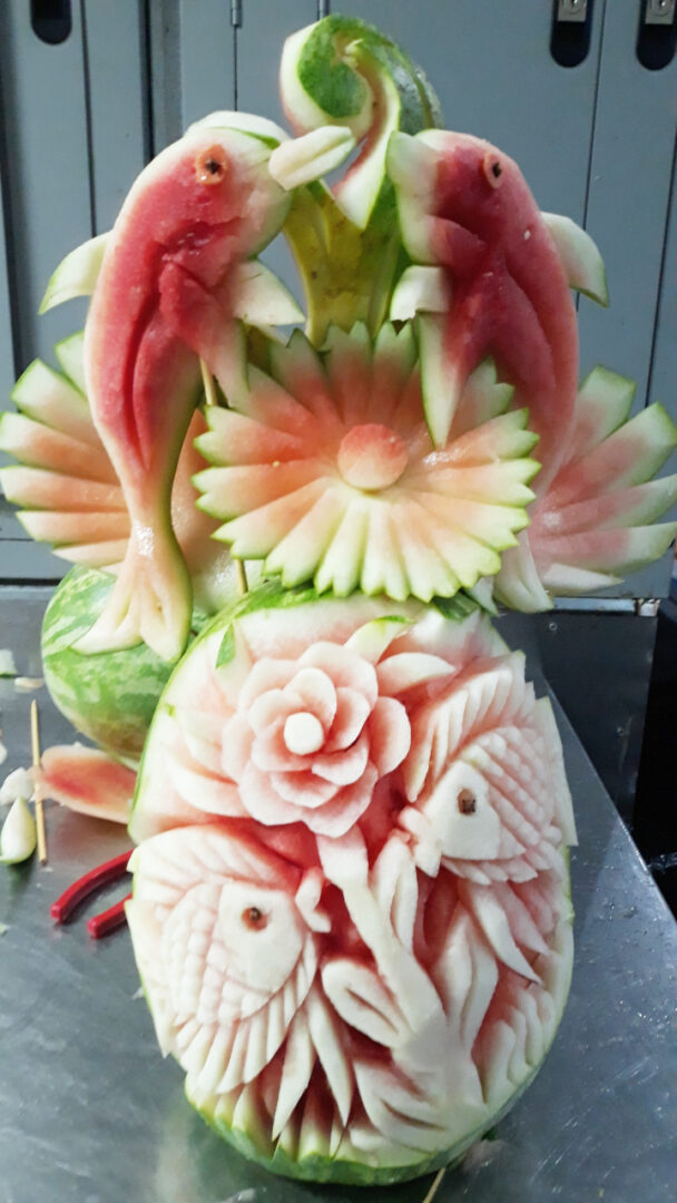 Dolphin Fish Watermelon Carving