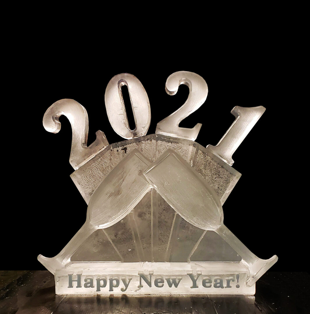 2021 With Champagne Glasses