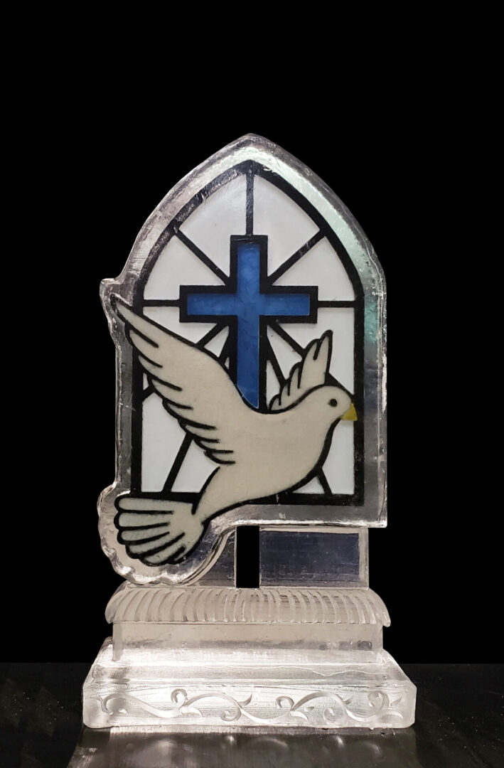 Cross With Dove Color Fill