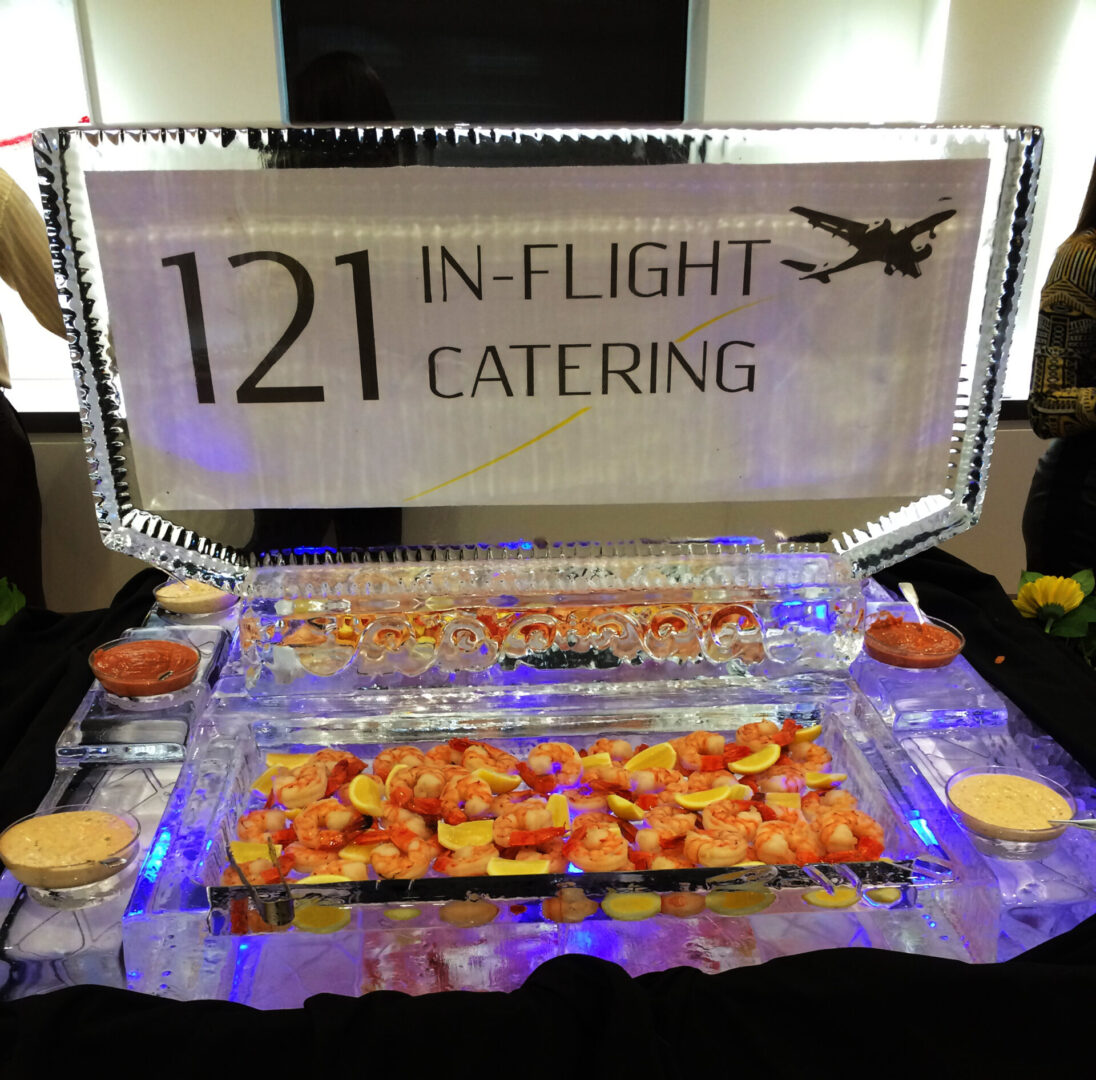 Double Sided Seafood Trough with Logo